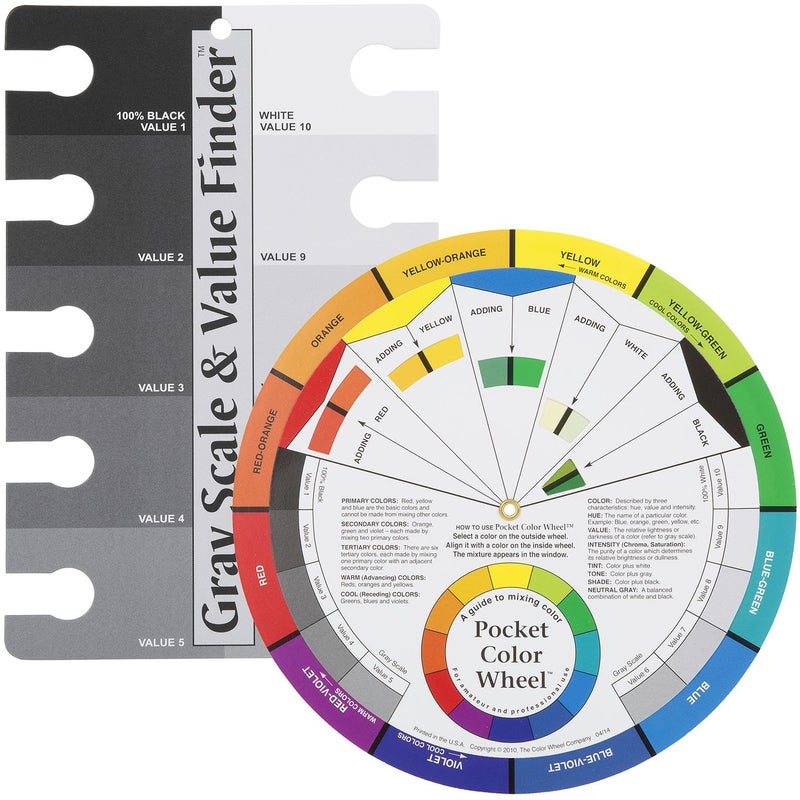 ASW Color Wheel Pocket Guide with Gray Scale Value Finder â€“ for both the amateur and professional artists - Image 1